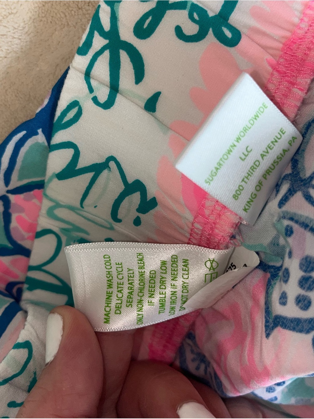 Lilly Pulitzer Bal Harbour Palazzo Pant Pink & Blue Wide-Leg Lounge Soft Pants S - Picture 5 of 9